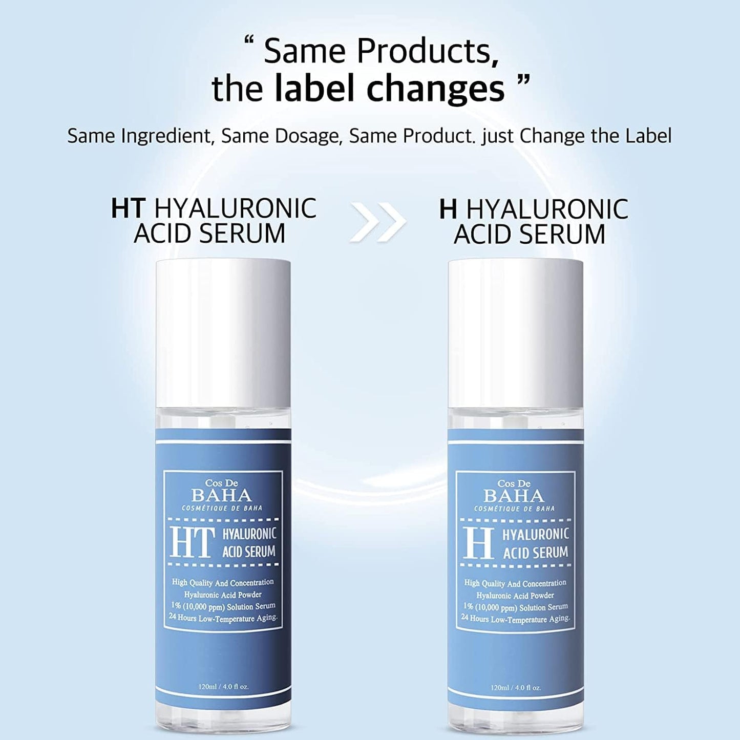 Pure Hyaluronic Acid Serum (120ml 4.0fl oz.) Facial Moisturizer for Cos De Baha