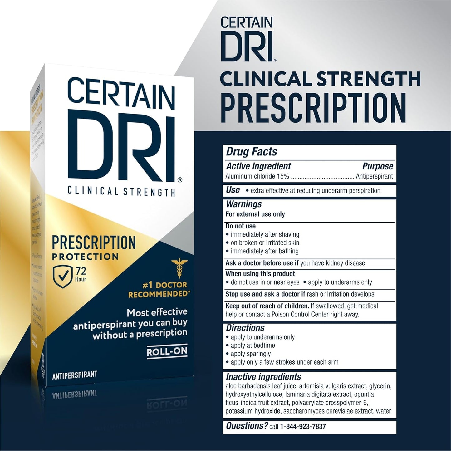 Certain Dri Anti-Perspirant, Roll-On, Pack of 1, 1.2 oz