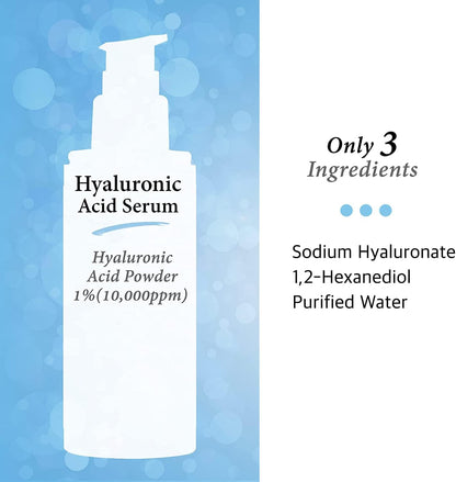 Pure Hyaluronic Acid Serum (120ml 4.0fl oz.) Facial Moisturizer for Cos De Baha